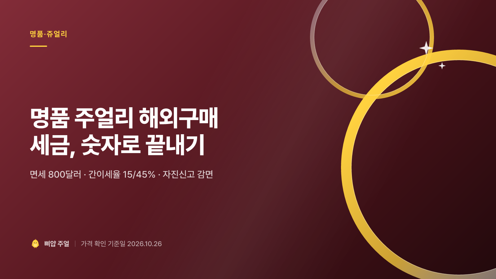 명품 주얼리 면세점·해외 구매 꿀팁 2026, 세관에서 얼마 내는지 숫자로 끝내기